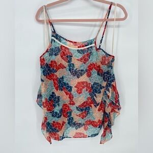 BCBGeneration sheer multicolored see through baggy loose fit tank top large